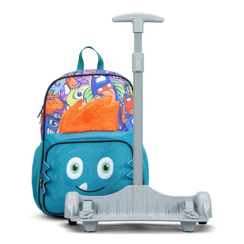 Kids Monster Trolley Backpack – Convertible School Bag (Ages 2–6)