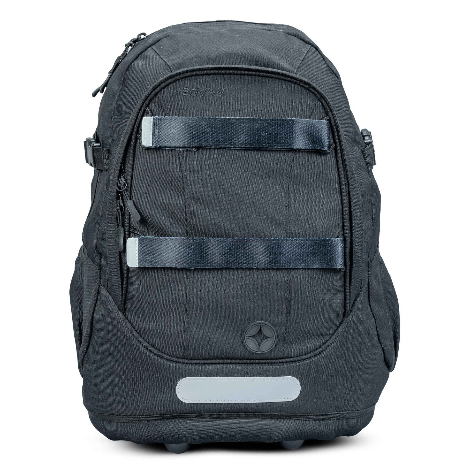 Savvy Black Explorer Backpack – Durable Everyday School Bag with Laptop Compartment (Ages 13 plus)