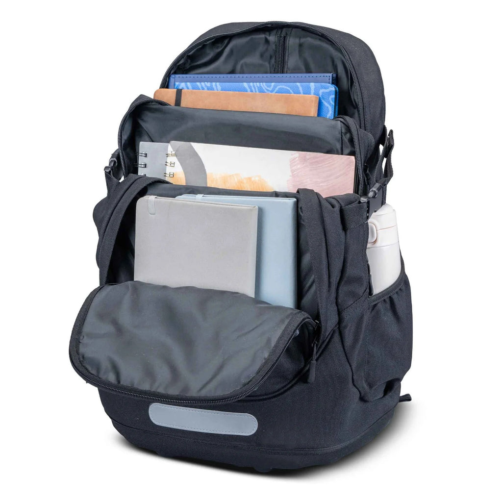 Savvy Black Explorer Backpack – Durable Everyday School Bag with Laptop Compartment (Ages 13 plus)