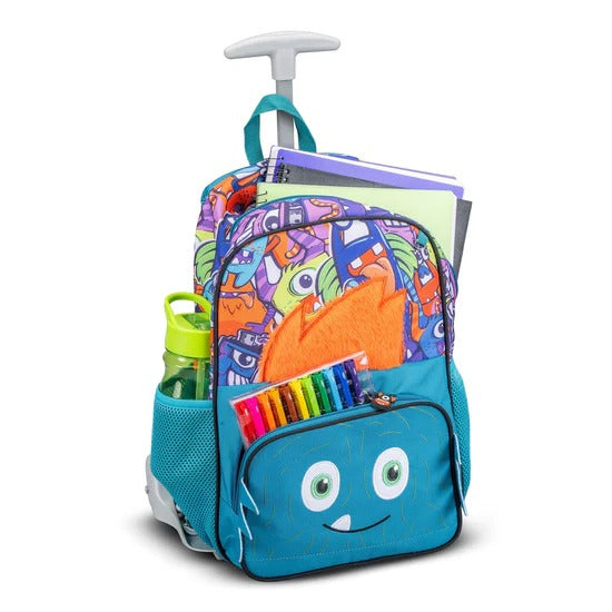 Kids Monster Trolley Backpack – Convertible School Bag (Ages 2–6)