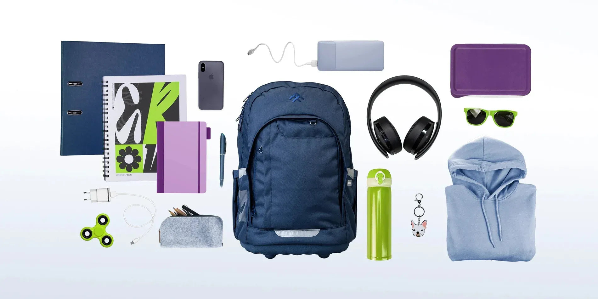 Totem Navy Backpack – Durable Everyday School Bag with Laptop Compartment (Ages 13 plus)