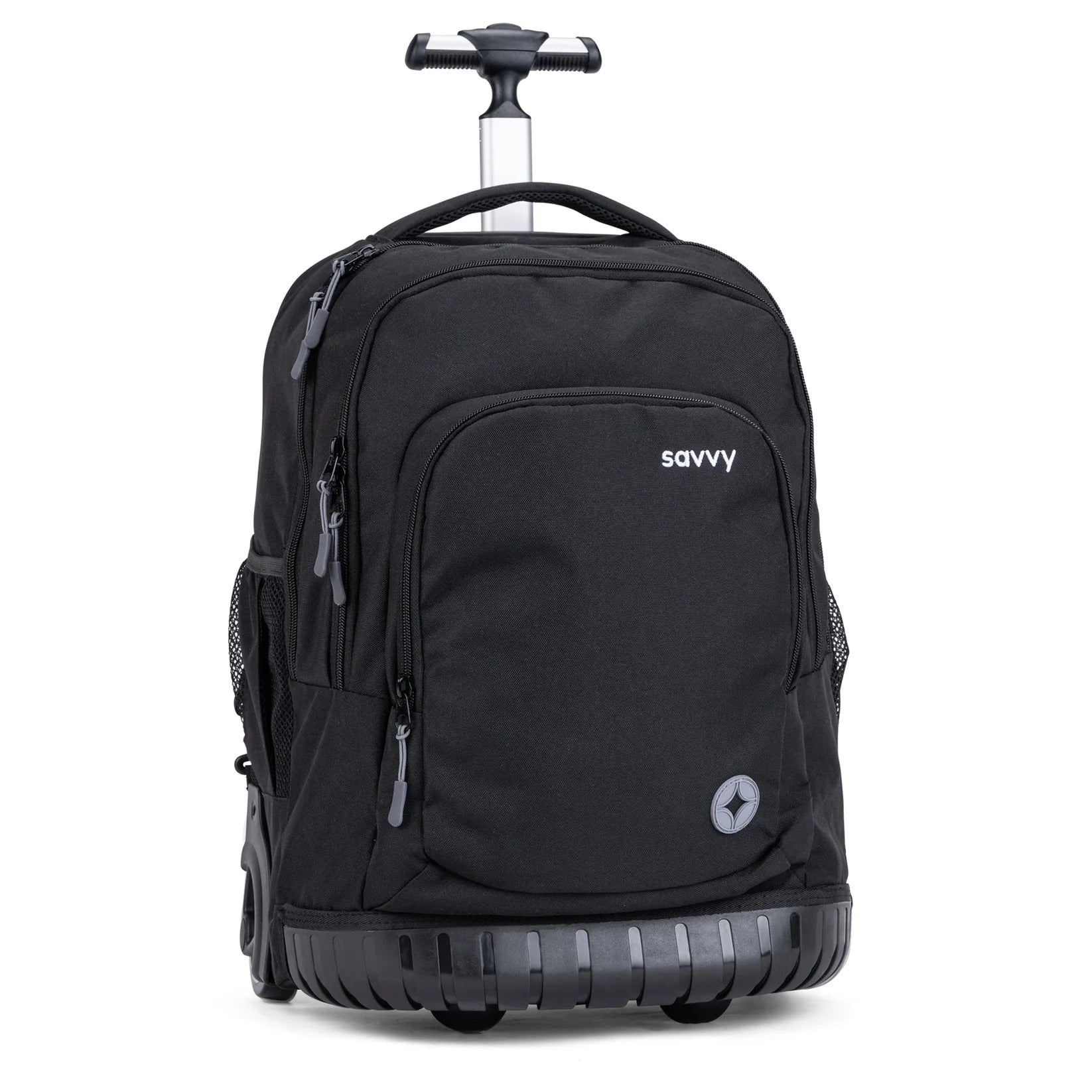 Savvy Black EasyRide Trolley Backpack – Lightweight Convertible School Bag with Wheels (Ages 8-13)